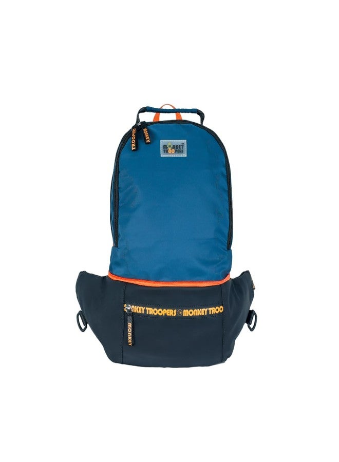 MONKEY TROOPERS Banger Backpack Waist Bag for Men Women Boys Girls, Convertible Fanny Pack, Crossbody, Travel, Casual, College, Quick Access, 10L Capacity, Water-Resistant (Black/Navy) - Image 1